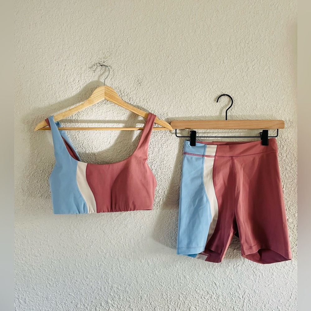 L*Space Pink and Blue Sports Bra